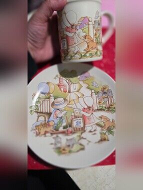 Country Kids Collector's Dessert Plate with Brown Script